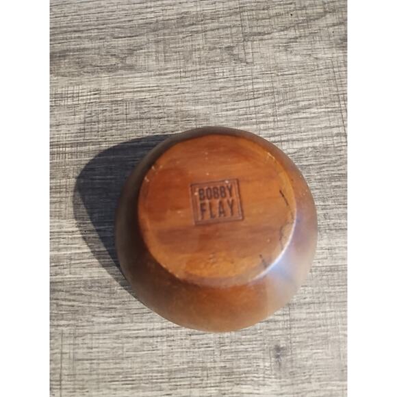 Bobby Flay Small Wooden Bowl Prep Cooking Serving Curved Wood Salt - Picture 4 of 5